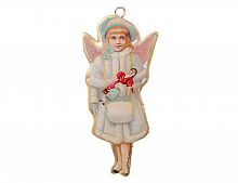 Металлическая ёлочная игрушка "Ретро коллекция - ангел с куклой", 15 см, SHISHI