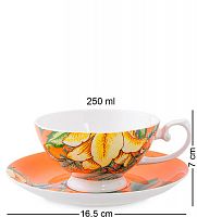 SL-14 Чашка с блюдцем "Тропикана" оранжевая (Stechcol)