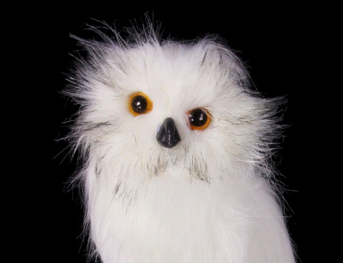 Декоративная фигурка "Совушка-пушистик", белая, искусственный мех, перо, 31 см, Koopman International фото 3