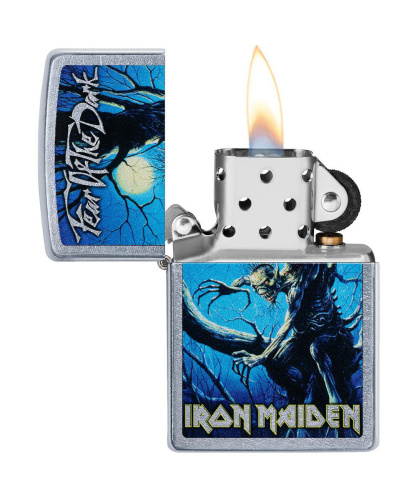 Зажигалка Zippo Iron Maiden, покрытие Street Chrome™, латунь/сталь, серебристая, матовая фото 5