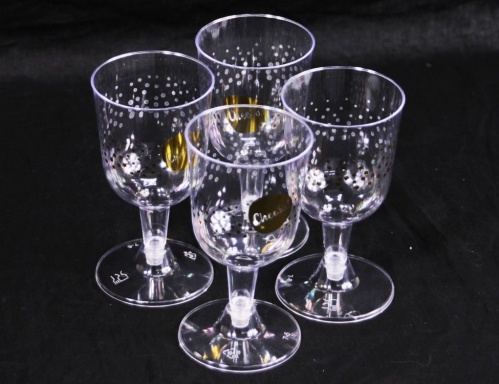 Набор одноразовых винных бокалов "Настроение с блёстками", 18 см (4 шт.), Koopman International фото 2