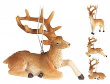 Ёлочная игрушка "Лесной олень", светло-коричневый, полистоун, 9.5х5х14.5 см, разные модели, Koopman International
