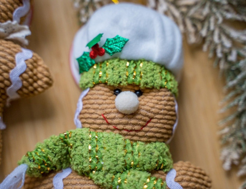 Набор ёлочных игрушек ЧЕЛОВЕЧКИ ПРЯНИЧКИ, текстиль, 17 см (2 шт.), Due Esse Christmas фото 4