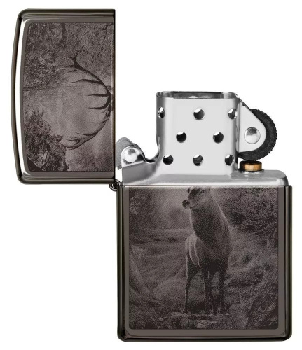 Зажигалка Zippo Classic с покрытием Black Ice, латунь/сталь, чёрная, глянцевая, 36х12х56 мм фото 2