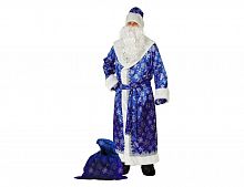Карнавальный костюм Дед Мороз сатин, синий, размер 54-56, Батик, Батик