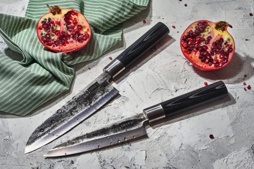 Нож Samura сантоку Super 5, 18,2 см, VG-10 5 слоев, микарта фото 5