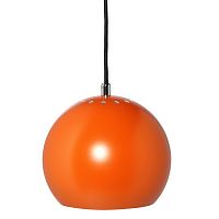 Лампа подвесная ball, оранжевая матовая, черный шнур