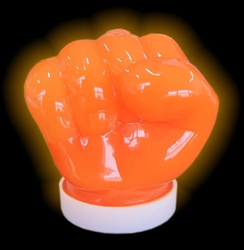 Слайм Стекло, светящиеся в темноте кулачки (оранжевый неон/зеленый неон) фото 3