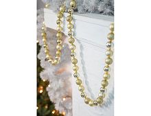 Бусы на ёлку НОВОГОДНЕЕ ОЖЕРЕЛЬЕ, пластик, золотой, 1-3 см, 198 см, Winter Deco