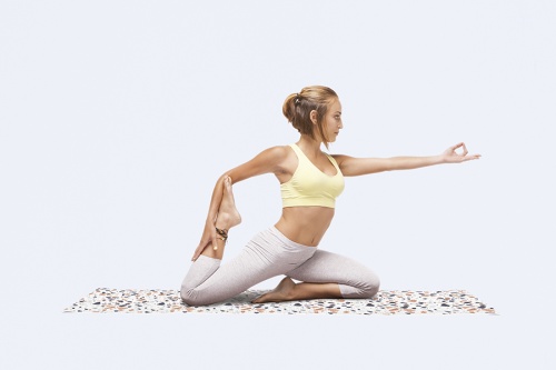 Коврик для йоги terazzo yoga белый фото 4