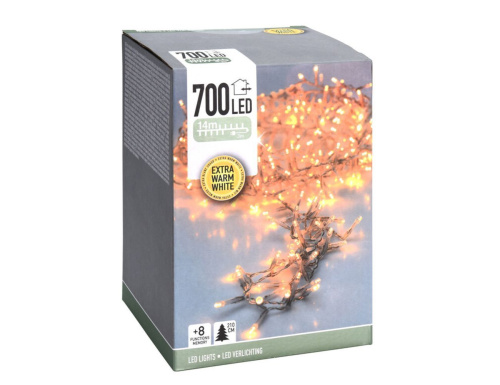 Светодиодная гирлянда Koopman Snake Comfort Basic, 700 экстра-тёплых белых LED-огней, 14+3 м, контроллер, таймер, прозрачный ПВХ, уличная, Koopman International фото 3