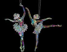 Ёлочное украшение "Балерина", акрил, прозрачно-радужная, 15 см, разные модели, Forest Market