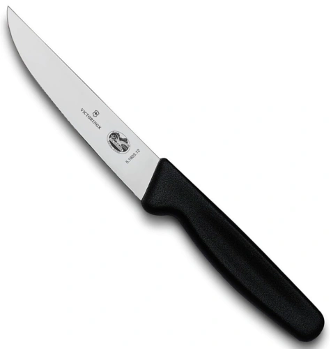 Нож Victorinox разделочный, лезвие 12 см узкое, черный