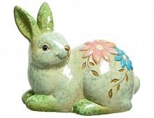 Керамическая фигурка "Попрыгунчик с цветочками - кролик", 13.5-16 см,, Kaemingk