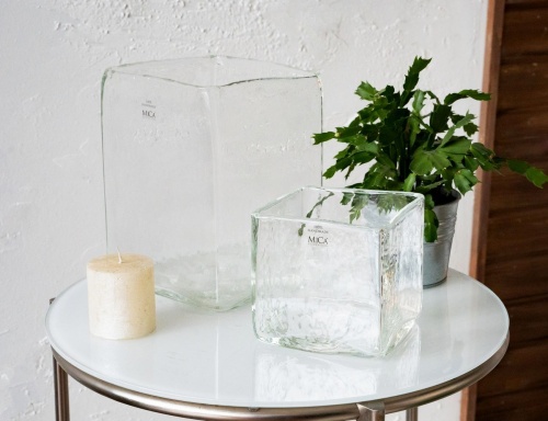 Декоративная ваза "Джекки" малая, стекло, прозрачная, 14х14х14 см, Edelman фото 2