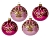 Набор стеклянных шаров ПОЗИТИВ, 4х85 мм, бордово-розовый, Елочка