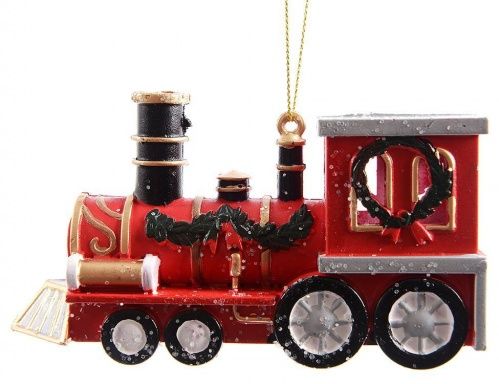 Ёлочная игрушка "Новогодний паровоз", 12x4x6 см, Kaemingk
