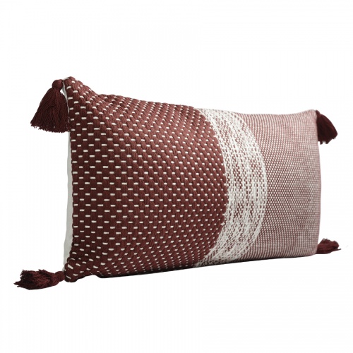 Подушка декоративная бордового цвета крупной вязки из коллекции ethnic, 30х60 см фото 10