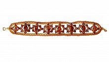 Узорчатый браслет из балтийского янтаря и бисера, 20933