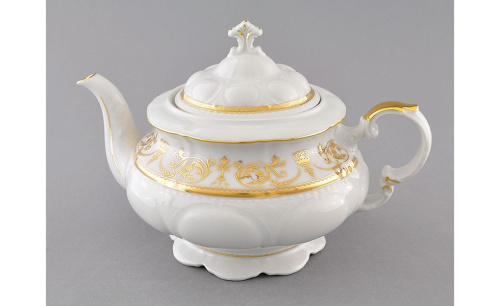 Заварочный чайник Leander "Чайник 1,5л Соната" - Фарфор, Белый, Золотой