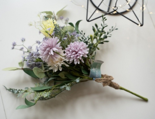 Декоративная ветка "Луговая романтика", искусственные полевые цветы, полиэстер, 40 см, Kaemingk фото 4