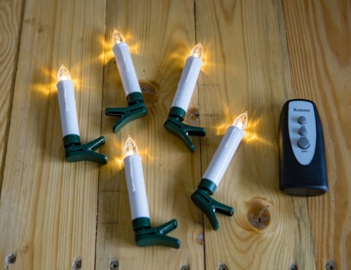 Гирлянда Cвечи на пульте 10 свечей на клипсах, таймер (Kaemingk) фото 2