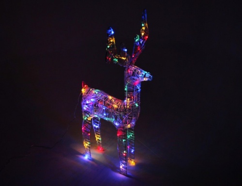 Светящаяся фигура "Олень джой", акрил, разноцветные микро LED-огни, уличный, Koopman International фото 2