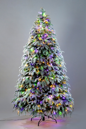 Искусственная ель Власта заснеженная с вплетенной гирляндой, Crystal Trees фото 2