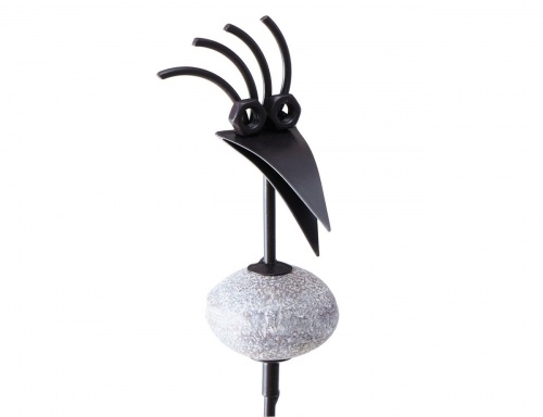 Штекер садовый "Птичка знайка - мыслитель", металлическая, серая, 100 см, Boltze фото 2