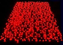 Гирлянда "Световой занавес", 864 красных LED-лампы, 2х3 м, коннектор, черный провод, уличная,