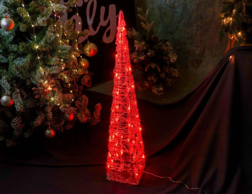Светящаяся фигура ЁЛКА 'ОЖИВШАЯ РАДУГА', акриловые нити, 50 RGB LED-огней, меняющих цвета, 90 см, уличная, Kaemingk фото 8
