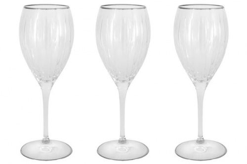 Набор: 6 хрустальных бокалов для вина Пиза серебро
