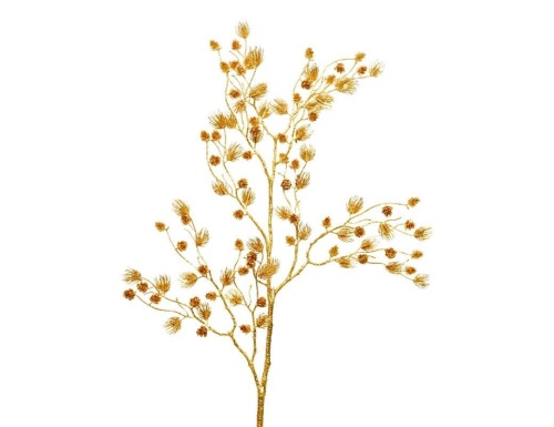 Декоративная сосновая ветка с шишками ГОЛДЕН ПАЙН, золотая, 94 см, Kaemingk (Decoris)