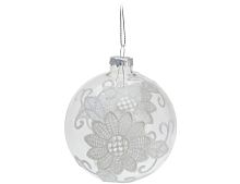 Набор ёлочных шаров "Нежная вышивка", стекло, прозрачный, Koopman International