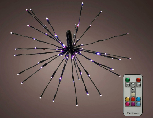 Светодиодное украшение ЁЖ - DANCING LIGHTS, 150 тёплых белых/разноцветных LED-огней, 70 см, таймер, ПДУ, уличное, Kaemingk фото 4