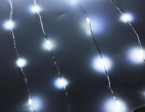 Электрогирлянда "Звёздный ёлочный дождик", micro-LED-огни, зелёная проволока, уличная, Kaemingk фото 2