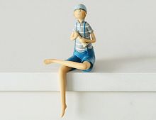 Декоративная фигурка на полку "Мальчуган курортник", полистоун, 20 см, Boltze
