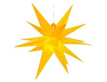 Подвесная светящаяся звезда 3D РАДЬЯНТА, PVC, белая, 6 тёплых белых LED-огней, уличная, Kaemingk (Lumineo)