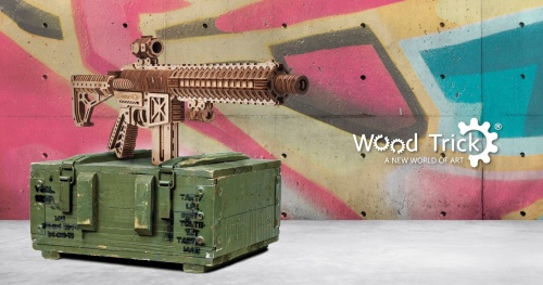 Механическая сборная модель Wood Trick Штурмовая винтовка AR-T фото 8