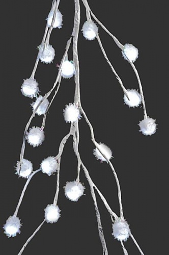 Гирлянда "Снежные шарики", 48 холодных белых LED-огней, 1,2+5 м, белый провод, Kaemingk фото 3