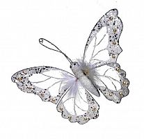 Елочное украшение "Снежная бабочка" на клипсе, 20х18 см, BILLIET