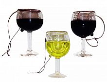 Ёлочная игрушка "Бокал вина", стекло,  6.3-7 см, разные модели, Kurts Adler