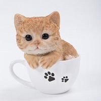 Котенок рыжий в чашке 13*14.5см