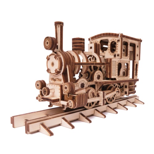 Механическая сборная модель Wood Trick Паровозик с рельсами фото 8