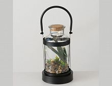 Декоративный светильник "Фонарик с кактусом", тёплые белые микро LED-огни, 23 см, Boltze