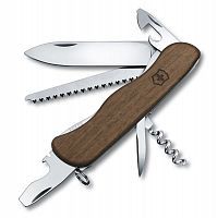 Нож Victorinox Forester, 111 мм, 10 функций, с фиксатором лезвия, деревянная рукоять, 0.8361.63