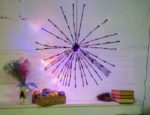Светодиодное украшение ЁЖ - DANCING LIGHTS, 150 тёплых белых/разноцветных LED-огней, 70 см, таймер, ПДУ, уличное, Kaemingk