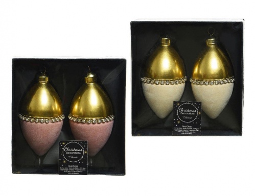 Набор стеклянных украшений "Деликатиссимо", 6.5х13 см (упаковка 2 шт.), разные модели, Kaemingk фото 2