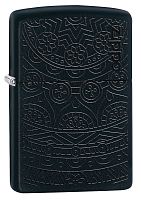 Зажигалка Zippo Tone on Tone Design с покрытием Black Matte, латунь/сталь, чёрная, 36x12x56 мм