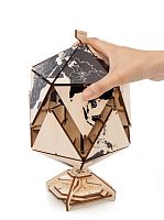 Конструктор деревянный 3D EWA Глобус Икосаэдр с секретом (шкатулка, сейф) черный